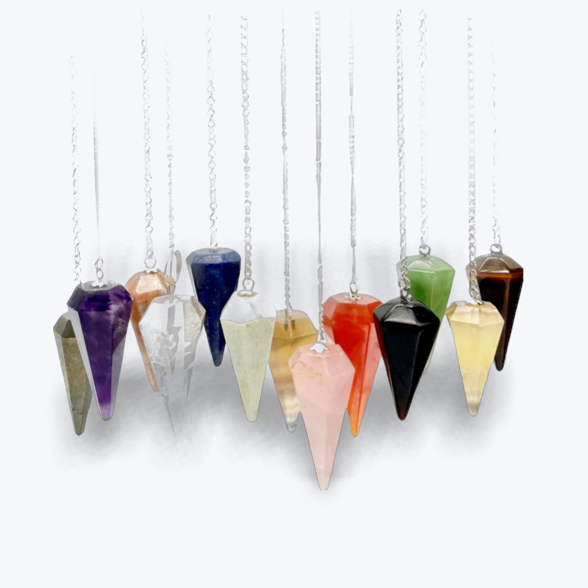 Pendule En Cristal De Roche à Pointe Facettée - Neuf Avec étiquettes, Outil De Radiesthésie